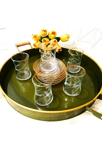 Dnz 12 Piece Lava Duru Hira Tea Set - 6 Persons