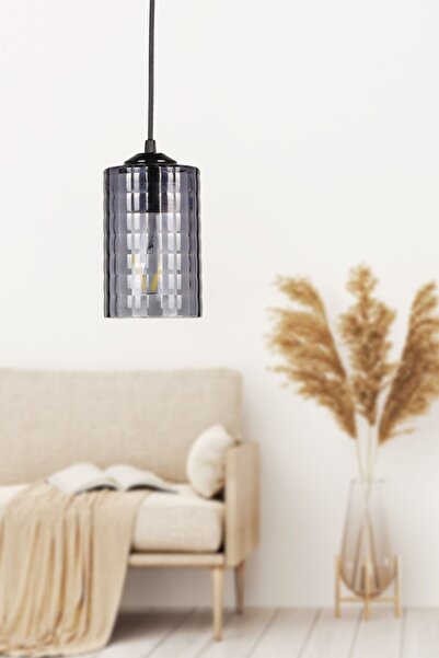 Begüsa Akgün Tekli Avize Siyah Füme Akrilik