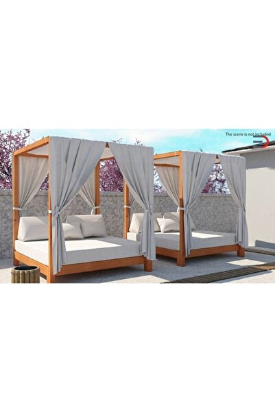 NUCADEKOR Ahşap Bahçe Yatağı Loca Daybed