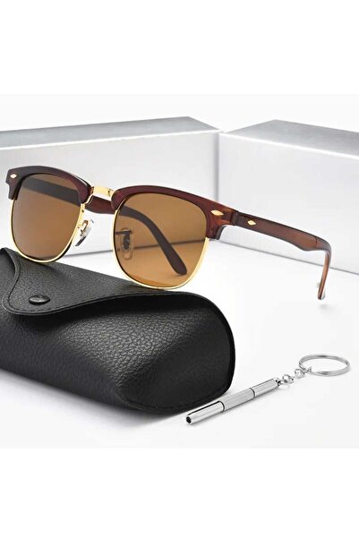 KAMPANİX NEW SEASON RETRO POLARIZED SUN GLASSES FOR MEN AND WOMEN SEMI-FRAMEL...