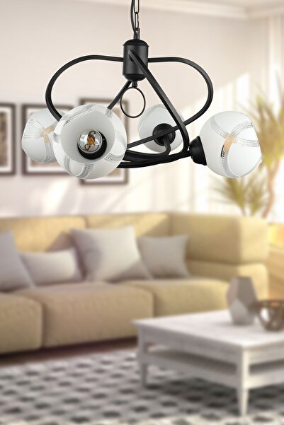 Begüsa Kırıkhan 4.lü Avize Siyah