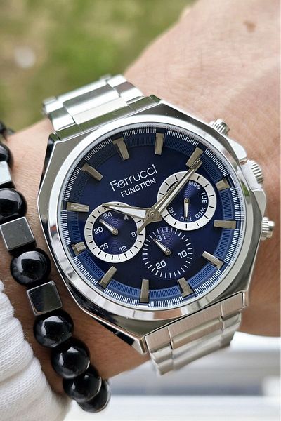 Ferrucci Men's Watch 2 Years Warranty All F. Active Steel 3 Atm Bracelet Gift