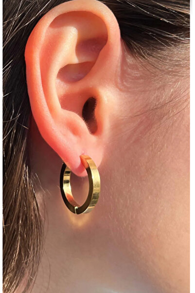 Çelik Küpe Gold 16 mm