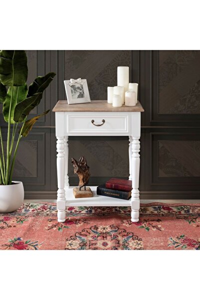 Woodenbend Suraj Beyaz Masif Komodin