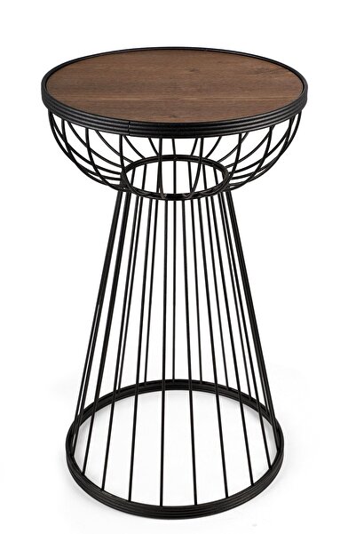 Begüsa Mantar Sehpa Siyah Ceviz Ahşap