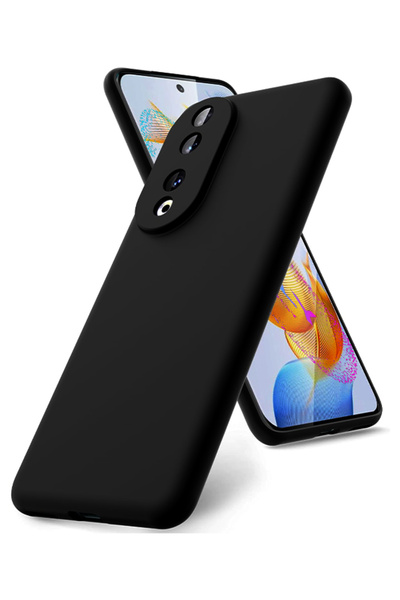 Molly Huawei HONOR 90 İçin Siyah Liquid İçi Kadife Silikon Kılıf