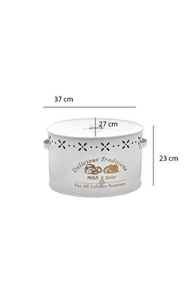 EVSTYLE Potato Onion Bucket with Metal Compartments White - 18 Lt