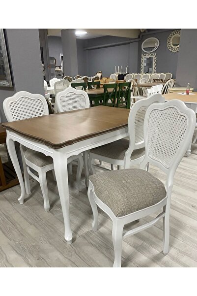 Alaylı Mobilya Gürgen Açılır Masa (100CM) Ve Ingiliz Lükens (4 ADET) Ahşap Sa...