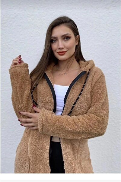 Blackram Plyšový kardigan s kapucí na zip