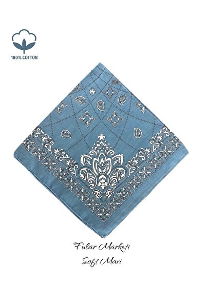Fular Marketi Adăugați 4 plătiți 3 în coș 100% bumbac model elegant albastru moale