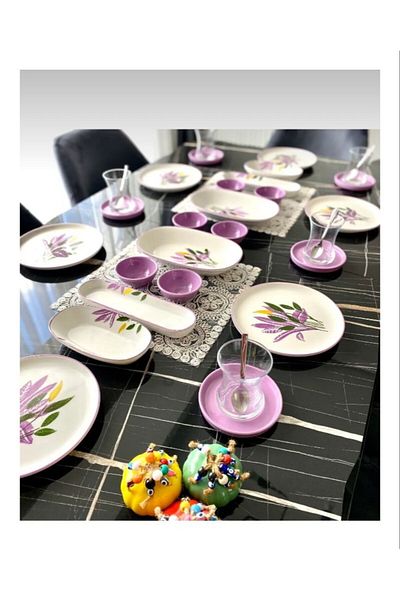 Areyma Başak Lila 24 Piece Breakfast Set for 6 People