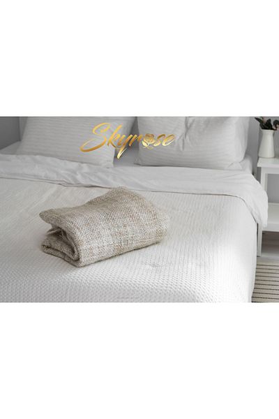Skyrose Βαμβακερή Πισίνα Λευκό Διπλό Πικέ 200x230 εκ. Διπλό Κάλυμμα Κρεβατιού, Οικονομικό Πικέ ΞΕΝΟΔΟΧΕΙΟΥ
