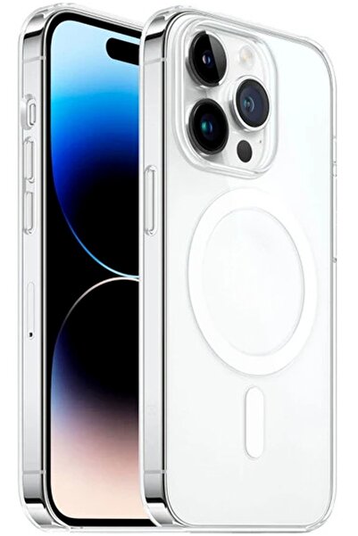 CEPSTOK Apple iPhone 14 Pro Kılıf Şeffaf Sararmaz Kristal Magsafe Altı Açık S...