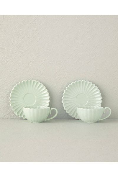 English Home Fiore New Ottoman Coffee Cup Set - Mint