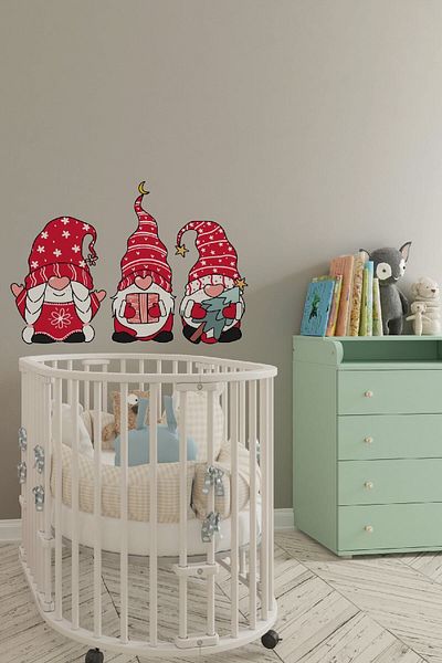 Dijitalya Christmas Cute Santa Clauses Wall Glass Ornament Sticker