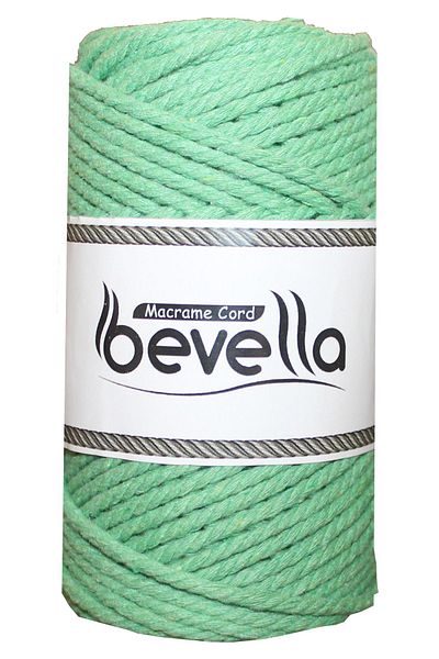Bevella Macrame Cord Μηλικό Πράσινο Premium 3 Στριμμένο Νήμα Κολοβών - 3 χιλ. 250 γρ
