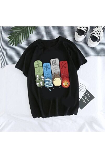 Usaspor تي شيرت Goth Totoro للجنسين - كود تريند، ستوديو جيبلي موديل 75 17032