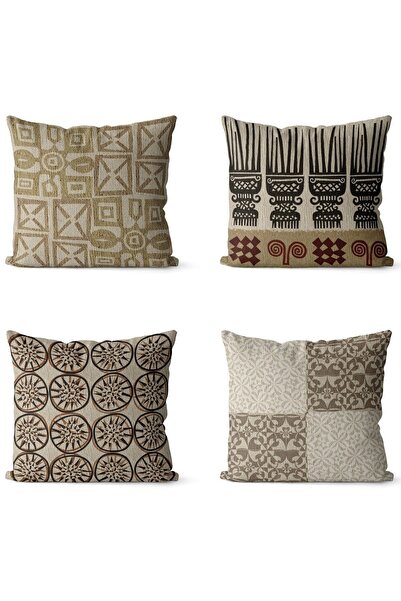 EVPANYA Husă de pernă din 4 piese, cu modele etnice africane