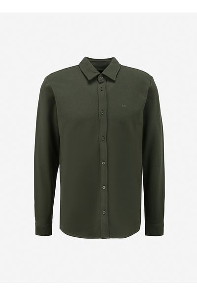 Lee Regular Fit Regular Cut 100% Cotton Khaki Shirt