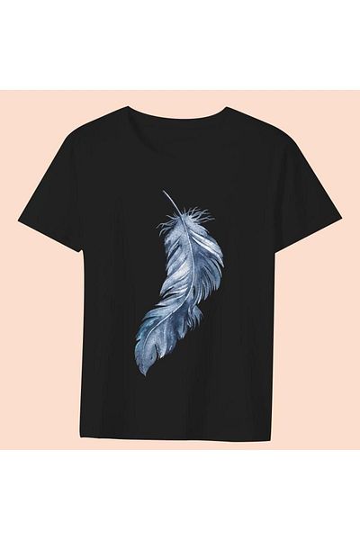 Usaspor Usaspor Black T-Shirt - Feather Map, Model21 10076