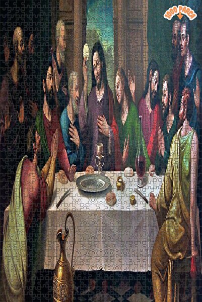 Teona Ahşap İsa Mesih'in son akşam yemeği Çift Katlı Çerçeveli Asılabilir Ahş...