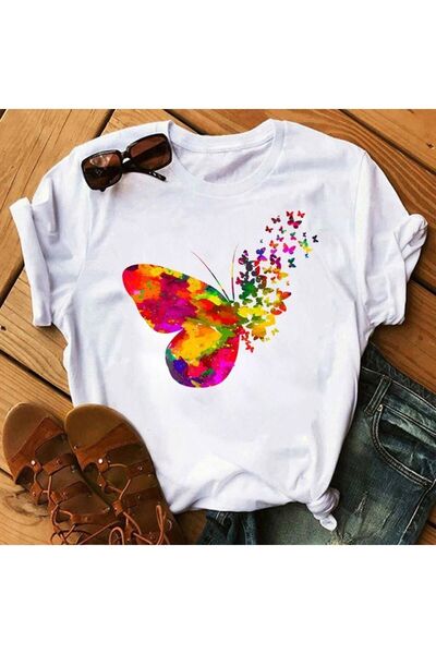 Usaspor Tricouri de vară Usaspor pentru femei - imprimeu arbore fluture, mode...