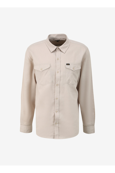 Lee Regular Fit Bej Erkek Gömlek L241262614 Uzun Kollu Gömlek