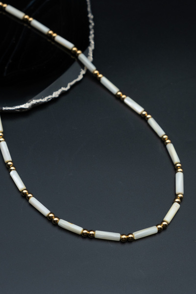 Serenite Colonne Mother-of-Pearl White Necklace