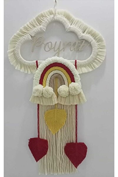 renkli mi renkli tasarım dünyası Makrome Bulut Bebek Kapı Süsü