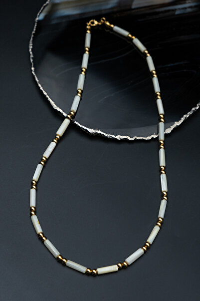 Serenite White Necklace - Pearl Stone Colonne