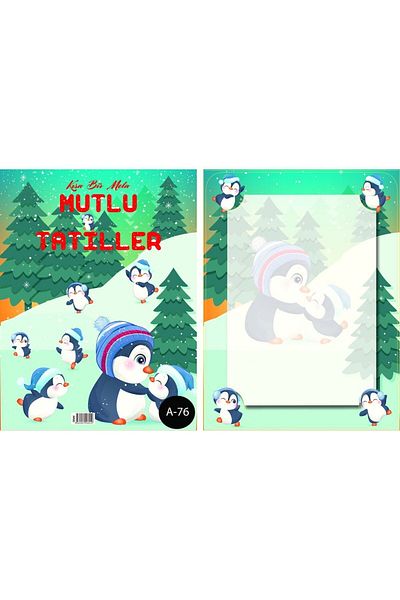şahane parti Karne Case Cute Penguins for Kindergarten 20 Pieces