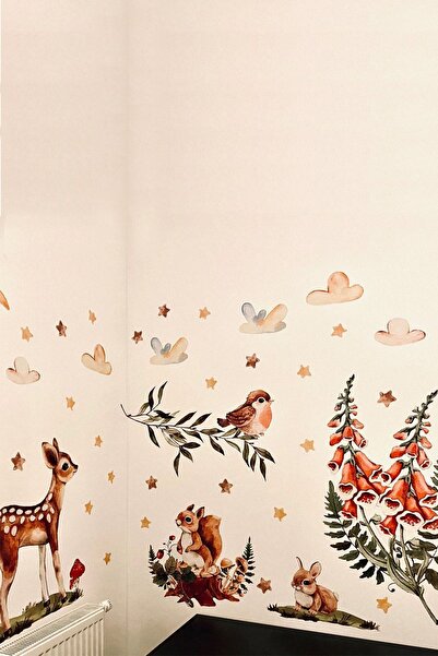 Kt Grup Safari Dünyası Minik Orman Arkadaşları Çocuk Odası Duvar Sticker Seti