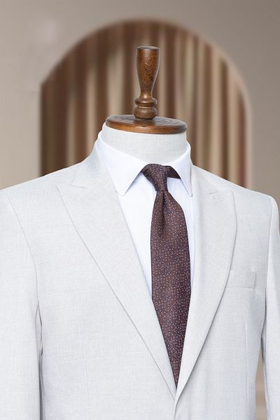 MODA DİNA Light Beige Men's Blazer - Summer Fabric, Italian Style, Lined