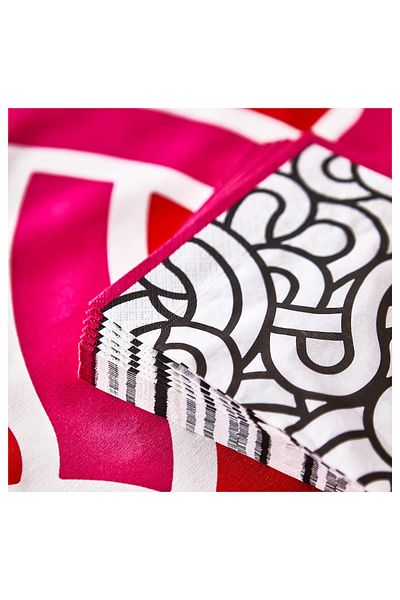 IKEA SöTRöNN 33x33 cm - White, Black, Pink Patterned Three Layer Napkin 30 Pieces
