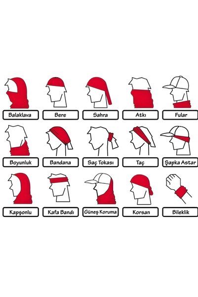 dairaksesuar Bandana Men's Bandana Women's Bandana Motorcycle Bandana Neck Collar Balaklava Outdoor