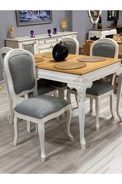 Alaylı Mobilya Koltuk Döşeme 1 Ahşap Açılır Masa Ve 4 Ahşap Oymalı Sandalye, ...