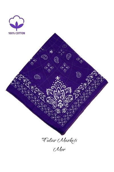 Fular Marketi Adăugați 4 plătiți 3 în coș 100% bumbac model elegant mov Prețul este pentru 1 bucată