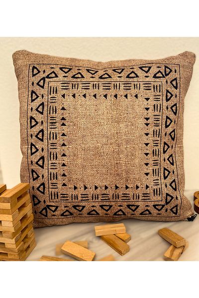 mudita home design Jute Patterned Throw Pillow, Living Room Throw Pillow, Decorative Throw Pillow, Bohemian Throw Pillow