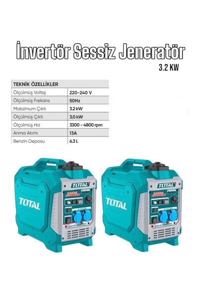 TOTAL İnvertör Sessiz Benzinli İnvertör Jeneratör