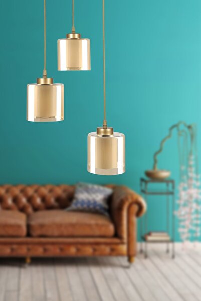 Begüsa Nitra 3.lü Avize Eskitme Bal Çift Cam