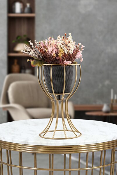 Begüsa Anafor Saksılık Eskitme 25 Cm Siyah Saksı Hediyeli