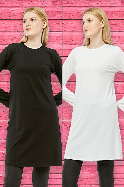 IRK Kadın İkili Üçlü Dörtlü Uzun Kol Kurtarıcı Penye Çok Renkli Mevsimlik Tunik