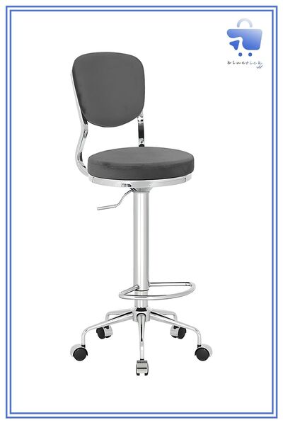 White Furniture Obje Tekerlekli Bar Sandalyesi