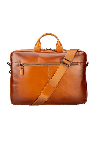 Lev Leather حقيبة كمبيوتر محمول من الجلد الطبيعي مقاس 13 بوصة و16 بوصة - مع حزام كتف، يمكن كتابة الاسم