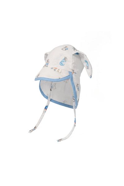 DEUX LAPINS 100% Cotton Muslin Neck Protected Baby Hat