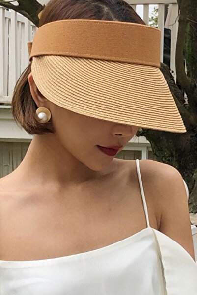 ESUSO Ayarlanabilir Çırt Çırtlı Güneş Koruyucu ,kadın Hasır Şapka ,plaj Şapkası , Vizör Şapka ,bayan Şapka