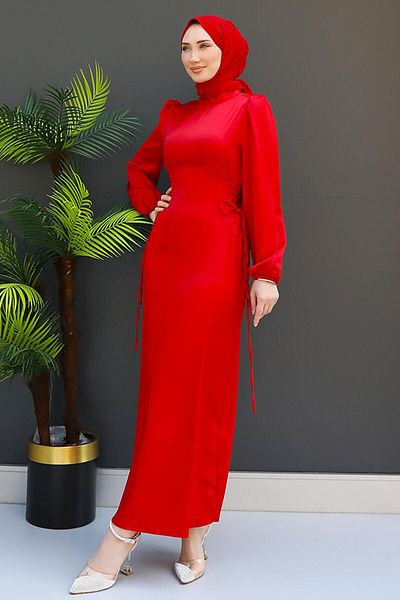 GİZ AGİYİM Sahara Red Hijab Dress