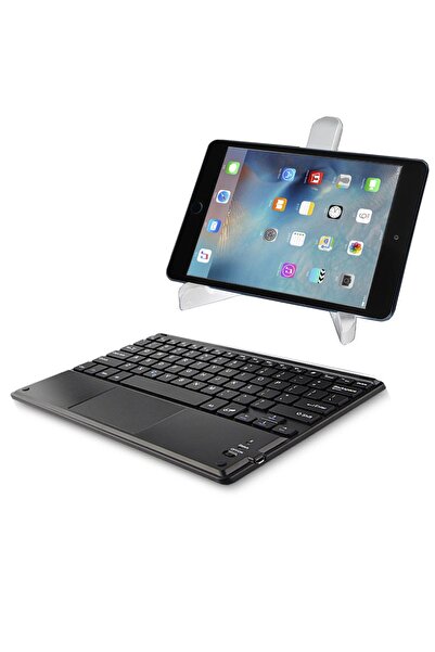 Microcase Apple iPad Pro 11 2024 Tablet için Bluetooth Touchpad Klavye 25 cm TR Sticker+Stand-AL2758