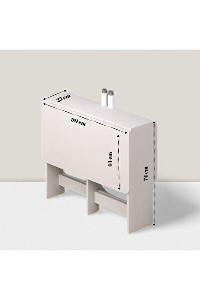 Ankara Orman Ürünleri Pratik Katlanır Oval Köşeli Mutfak Yemek Çalışma Masası - 6 Kişilik - %100 Mdf