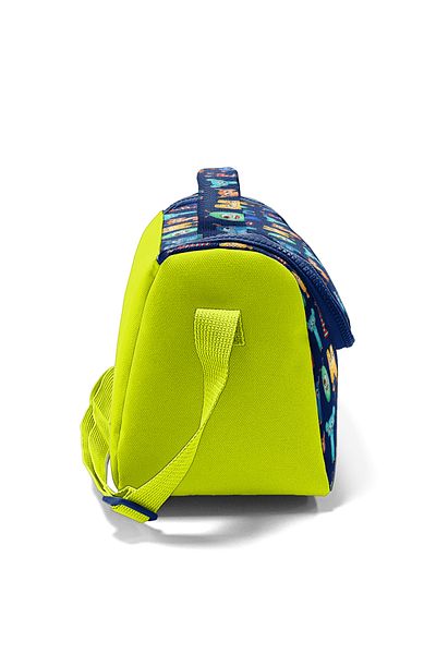 Coral High Kids Navy Blue Neon Yellow Monster Patterned Thermo Lunchbox 11726